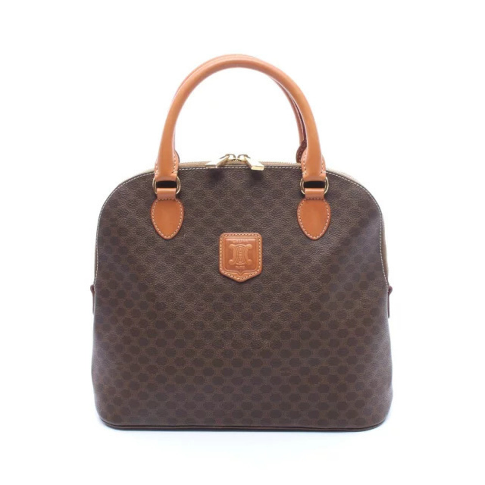 Celine Macadam handbag canvas leather brown
